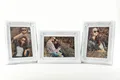 Produktbild: Levandeo® Bilderrahmen, 3er Set Fotorahmen je 1 Foto weiß 10x15 - Barock Landhaus Shabby