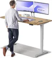 Produktbild: Desktronic HomePro Elektrisch höhenverstellbarer Schreibtisch 160x80cm Massive Eiche/Graumit Memory-Funktion, Anti-Kollisions Technologie, USB-A und USB-C-Ladeanschlüssen