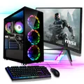 Produktbild: Gaming PC Komplett-Set AMD Ryzen7 5700G - Radeon Grafik - 1TB NVMe SSD - 32GB DDR4 - Windows 11 - WLAN - MSI 27