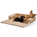 Produktbild: Lous Sofaschutz Hund – Hundedecke Sofa Hundebett Couch – Handgefertigte Hundematte mit Rand – Waschbar bis 90 Grad und besonders kuschlig – Größe S ca. 76x76x12cm (Beige)