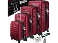 Produktbild: KESSER® 4tlg. Hartschalenkofferset Hartschalenkoffer Reisekoffer Set Reisekofferset Trolley Koffer Inkl. Kofferwaage + Gepäckanhänger Rollkoffer Schloss 4 Rollen ABS-Hartschale Teleskopgriff S-M-L-XL