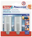 Produktbild: tesa Powerstrips Haken Large TREND - Selbstklebender Wandhaken für Glas, Kacheln, Holz, Kunststoff und andere Untergründe - Chrom 58055-04-03