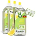 Produktbild: AlmaWin® Spülmittel Öko [3x 500ml] mit Zitronengras-Duft - Kraftvolles Geschirrspülmittel flüssig mit hoher Fettlösekraft - Vegan Dish Soap - Biologisch abbaubares & ergiebiges Konzentrat