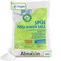 Produktbild: AlmaWin® Spülmaschinen Salz [2kg] zum Schutz vor Kalkablagerungen & Wasserflecken - Geschirrspüler Salz für optimale Spülergebnisse - Regeneriersalz, Spezialsalz - 100% Natürlich, Bio & VEGAN