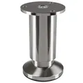 Produktbild: SO-TECH® Möbelfuß ALPHA, belastbar bis 250 kg, höhenverstellbar bis 15 mm, (1-St), Höhe 100 mm, Aluminium, Edelstahloptik gebürstet silberfarben Ø 3.8 cm x 10 cm