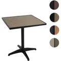 Produktbild: Gartentisch HWC-J95, Balkontisch Bistrotisch, Gastronomie Outdoor-Beschichtung Alu Holzoptik ~ schwarz, grau