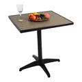 Produktbild: Mendler Gartentisch HWC-J95 Gastronomie Alu Holzoptik - schwarz, grau