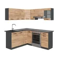 Produktbild: Vicco Eckküche Rick, Goldkraft Eiche/Anthrazit, 190 x 46 cm, AP Anthrazit, mit modular erweiterbaren Elementen für Flexible Küchenplanung