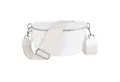 Produktbild: MIRROSI Bauchtasche Damen, Echtleder, Made in Italy, Umhängetasche, Brusttasche, (Schultertasche für jeden Anlass (1 Tasche & 2 Gurte), Crossbody Bag, Weiß, gemusterten& verstellbaren Schulterriemen