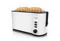 Produktbild: Arendo Toaster Edelstahl, Langschlitz, Display mit Restzeitanzeige, Krümelschublade, 2 lange Schlitze, für 4 Scheiben, 1500 W, Defrost Funktion, Wärmeisolierendes Gehäuse, mit Brötchenaufsatz