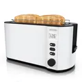 Produktbild: Arendo MANHA 4 Scheiben Edelstahl Langschlitz Toaster 1500W LCD Display Weiß