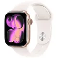 Produktbild: Apple Watch Series 11 GPS 42mm Roségold Aluminiumgehäuse mit Light Blush Sportarmband - M/L