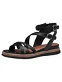 Produktbild: Tamaris Damen Sandalette mit Keilabsatz, schwarz, 37 EU