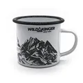 Produktbild: Wildkinger Emaille Tasse Berge Becher Outdoor Camping Kaffeetasse weiß 350ml