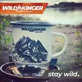 Produktbild: Wildkinger Emaille Tasse Berge Becher Outdoor Camping Kaffeetasse weiß 350ml