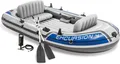 Produktbild: Intex Excursion 4 Set Schlauchboot - 315 x 165 x 43 cm - 3-teilig - Grau / Blau