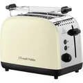 Produktbild: RUSSELL HOBBS Toaster Colours Plus 2 Scheiben 6 Stufen Brötchenaufsatz Creme - Beige/Silber