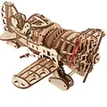 Produktbild: UGEARS Mächtiges Holzbausatz Flugzeug Modell - Flugzeug Verrückte Hornisse - 1930er Rennen Modellbausatz 3D Puzzle - 3D Holzpuzzle Erwachsene - DIY Retro Airplane mit Schraubenfedermotor
