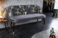Produktbild: riess-ambiente Sitzbank PRÊT-À-PORTER grau / schwarz (Einzelartikel, 1-St), Wohnzimmer · Samt · Metall · florales Design · Retro