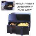 Produktbild: DESKI Heißluft Fritteuse 9,0 L Doppelkammer Timer Frittöse  2200 W Touch Display
