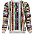 Produktbild: Cascallo Strickpullover Nicky - Gestrickter Luxus Designer Rundhals-Pullover Regular Fit (1-tlg) 3D Optik bunt S
