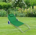 Produktbild: VCM Sonnenliege klappbar | Maße ca. L. 165 x H. 16 x B. 65 cm | Gartenliege mit Rollen | leicht und kompakt | Liegestuhl mit Sonnendach