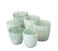 Produktbild: Topanbieter999 Windlicht (6tlg), Glasdesign Teelichthalter im Retrodesign Höhe 6,5 cm / 8,5 cm
