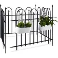 Produktbild: Relaxdays Gartenzaun 4er Set Eisen Schwarz Steckbar Erweiterbar 480 cm