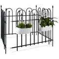 Produktbild: Relaxdays Gartenzaun Metall 4er Set GOTH Schwarz