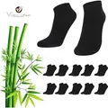 Produktbild: 20 Paar Premium Sneaker Socken aus Bambus Viskose Damen Herren Schwarz 39-42 - Schwarz - 39-42