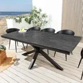 Produktbild: riess-ambiente Outdoor Esstisch GALAXIE 180cm anthrazit Keramik Aluminium Sterngestell wetterfest Esszimmertisch Tisch Gartentisch - Grau