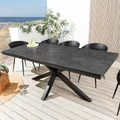 Produktbild: Riess Ambiente Outdoor Esstisch Galaxie 180cm anthrazit Keramik Aluminium Gartentisch Sterngestell wetterfest Terrassentisch Balkontisch Dachterrassentisch Tisch