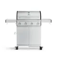 Produktbild: BURNHARD® 4-Brenner Gasgrill Big FRED Basic inkl. Gusseisen-Grillrost, Grillabdeckung, Edelstahl Grillwagen + klappbare Seitentische