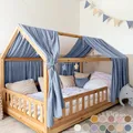 Produktbild: lilimaus Hausbett Himmel [in 12 Farben] Betthimmel Hausbett aus 100% Baumwolle Musselin - Stoffhimmel für Hausbett Deko Mädchen & Jungen - Himmel für Hausbett Kinder - Bett Vorhang Kinderbett