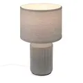 Produktbild: Nachttischlampe E14 Stoffschirm Tischlampe Kabelschalter Keramik Grau 37,5 cm