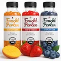 Produktbild: ONHA Bubble Tea Perlen Set - 3er Pack Bubble Tea Set mit Popping Boba Fruchtperlen - fruchtige Tapioka Perlen Bubble Tea servierfertig - 100% vegan und glutenfrei - Erdbeere, Mango, Blaubeere