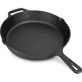 Produktbild: Navaris Gusseisenpfanne - 30cm Eingebrannte Pfanne Gusseisen Induktion, Cast Iron Pan, Gusspfanne, Grillpfanne Gusseisen, Gusseisenpfanne, Steakpfanne - Schwarz