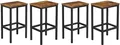 Produktbild: 4er Set Barhocker Barstühle Küchenstühle mit Fußstütze Retro LBC265B01