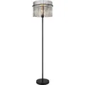 Produktbild: Globo Stehleuchte Gorley Metall Schwarz/Rauchfarben Ø 38 cm