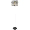 Produktbild: Stehlampe Stehleuchte Deckenfluter Schlafzimmerleuchte Wohnzimmerlampe schwarz Glasstäbe rauchfarben, Metall, 1x E27, DxH 38 x 152 cm