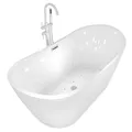 Produktbild: freistehende Badewanne Wanne F13 180x92cm Whirlpool mit Luftmassage mit Amatur A
