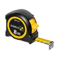 Produktbild: STABILA Taschenbandmaß BM 100, 8 m, Maßband mit metrischer 1000er-Skala, bruchsicheres ABS-Gehäuse, beweglicher Anfangshaken, Gürtel-Clip, MID-Genauigkeit