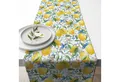 Produktbild: Ambiente Luxury Paper Products Tischläufer, Tischläufer Baumwolle 40cm x 1,5m mit Zitronen Muster Gelb / Weiß