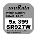 Produktbild: 5x Murata/Sony 399 Uhren-Batterie Knopfzelle SR927W AG7  Neu Silberoxid