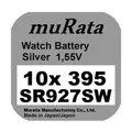 Produktbild: 10x Murata/Sony 395 Uhren-Batterie Knopfzelle SR927SW AG7 Silberoxid Blister Neu