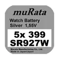 Produktbild: 5x Murata/Sony 399 Uhren-Batterie Knopfzelle SR927W AG7 Silberoxid Blister Neu