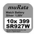Produktbild: 10x Murata/Sony 399 Uhren-Batterie Knopfzelle SR927W AG7 Silberoxid Blister Neu