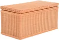 Produktbild: Wäschetruhe Badtruhe aus echtem Rattan mit Deckel und Inlett (Terracotta,Klein)