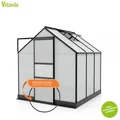 Produktbild: Vitavia Gewächshaus Apollo 3800 6mm HKP BxT 195x199 schwarz + Fundamentsrahmen