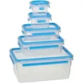 Produktbild: Emsa Frischhaltedosen Clip & Close 5er-Set, Polypropylen, rechteckig, blau